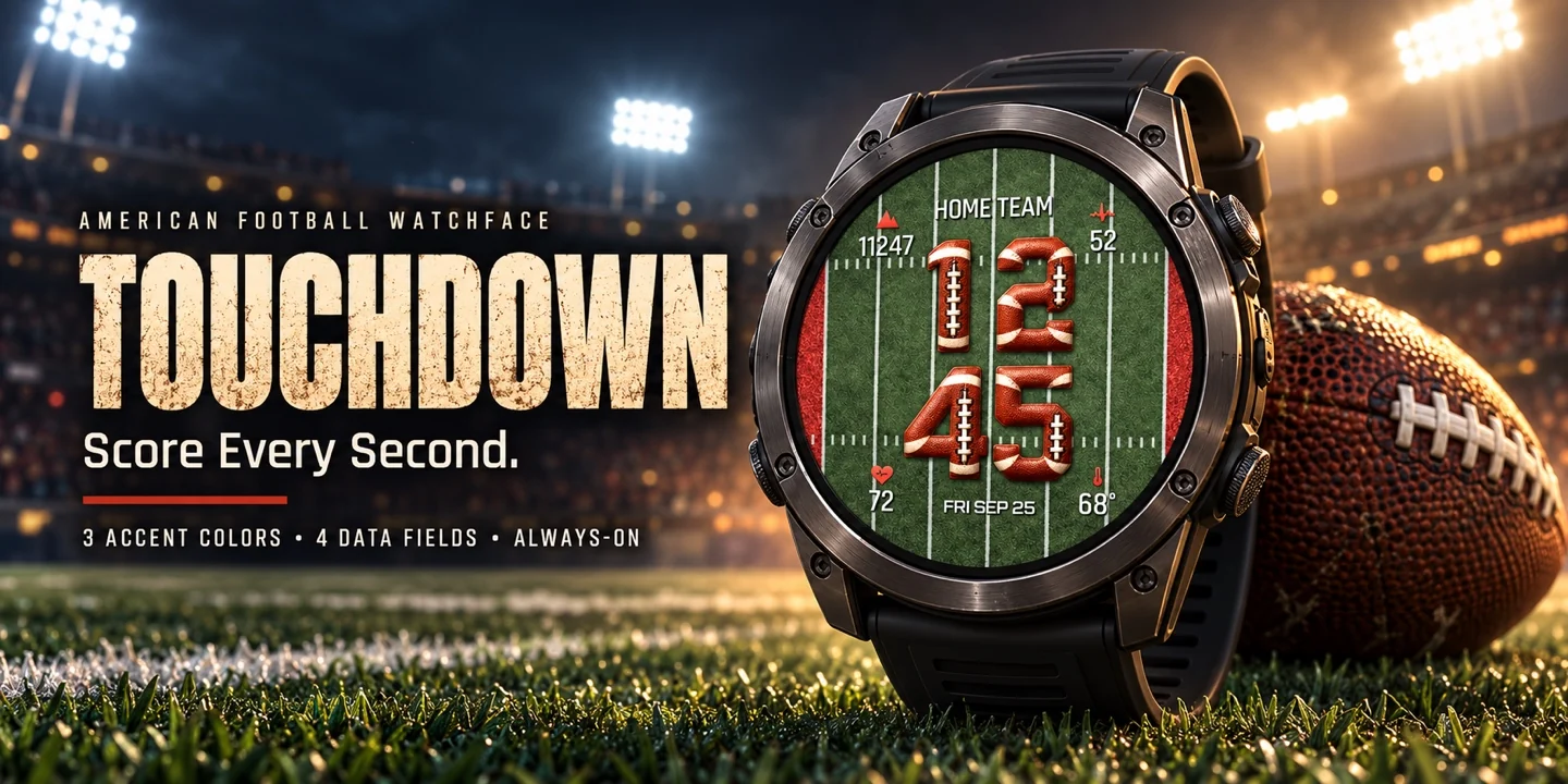Touchdown on a watch, stadium